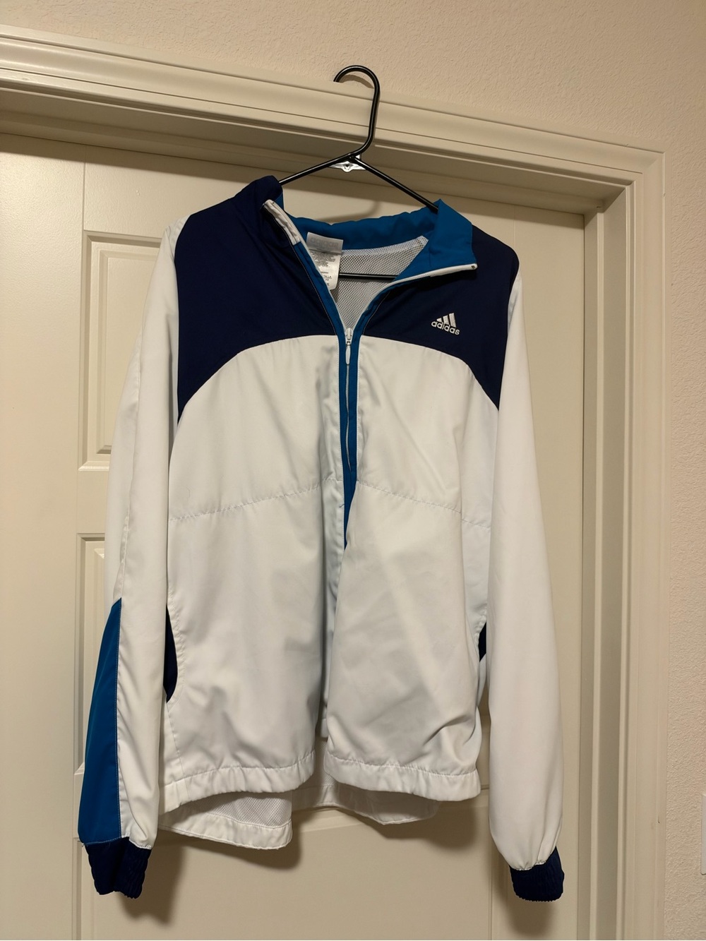 Retro - adidas White Navy & Blue Lightweight Men's Jacket XL